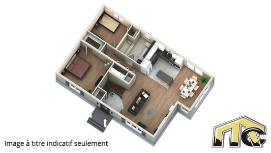 plan maison 2 chambres